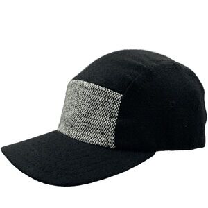Flipside Five Panel Wool Black and Gray Camp Cap 5 Panels Hat USA Made